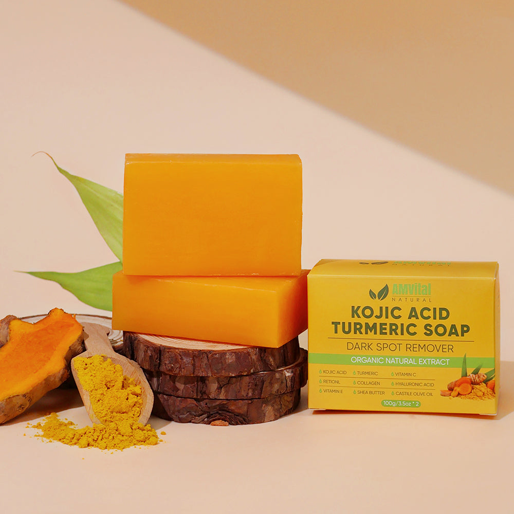 Turmeric Kojic Acid Soap (2-pack) – With Vitamin C, Retinol, Collagen & Shea Butter