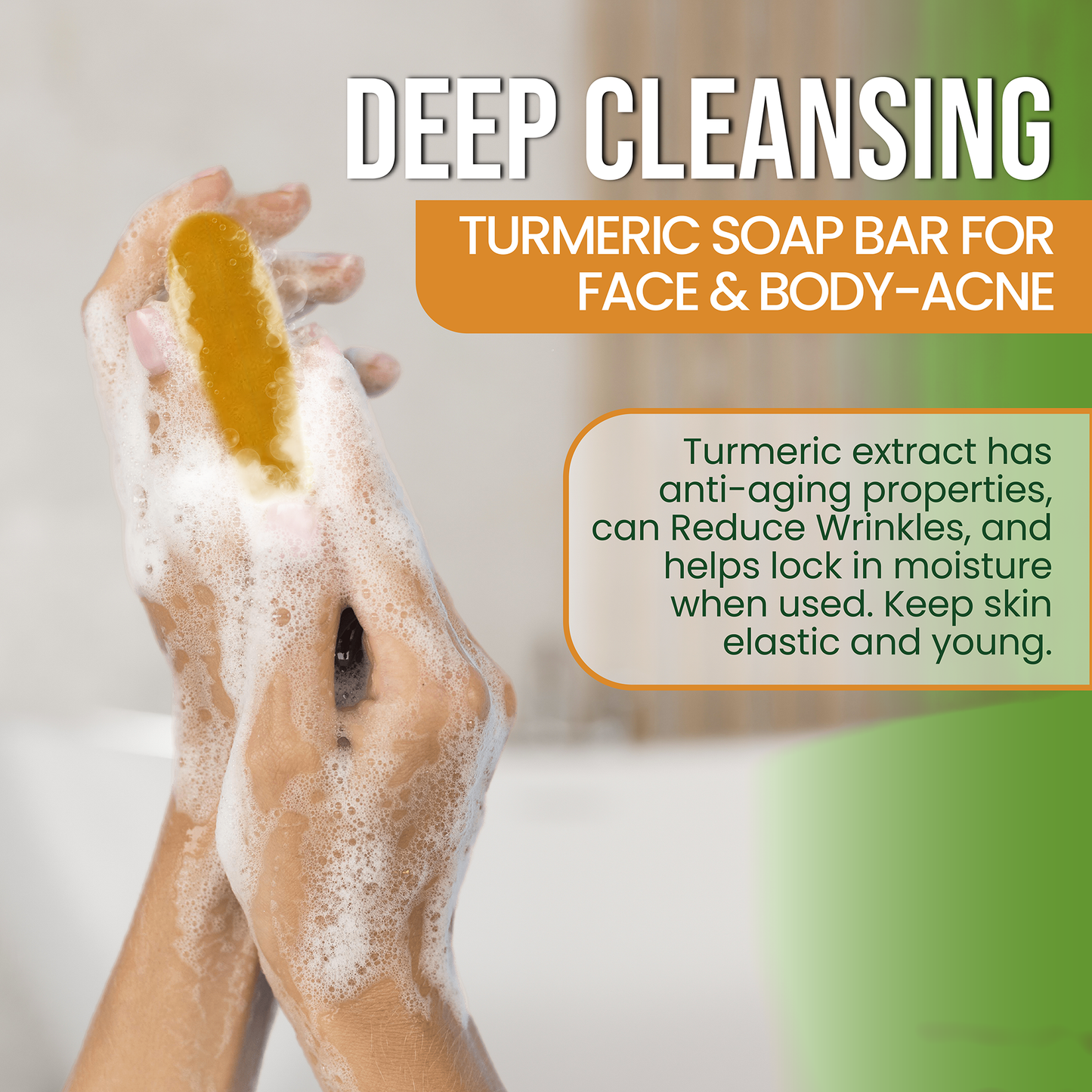 Turmeric Soap Bar (2-pack) – All-Natural Skin Care for Face & Body (3.88oz)