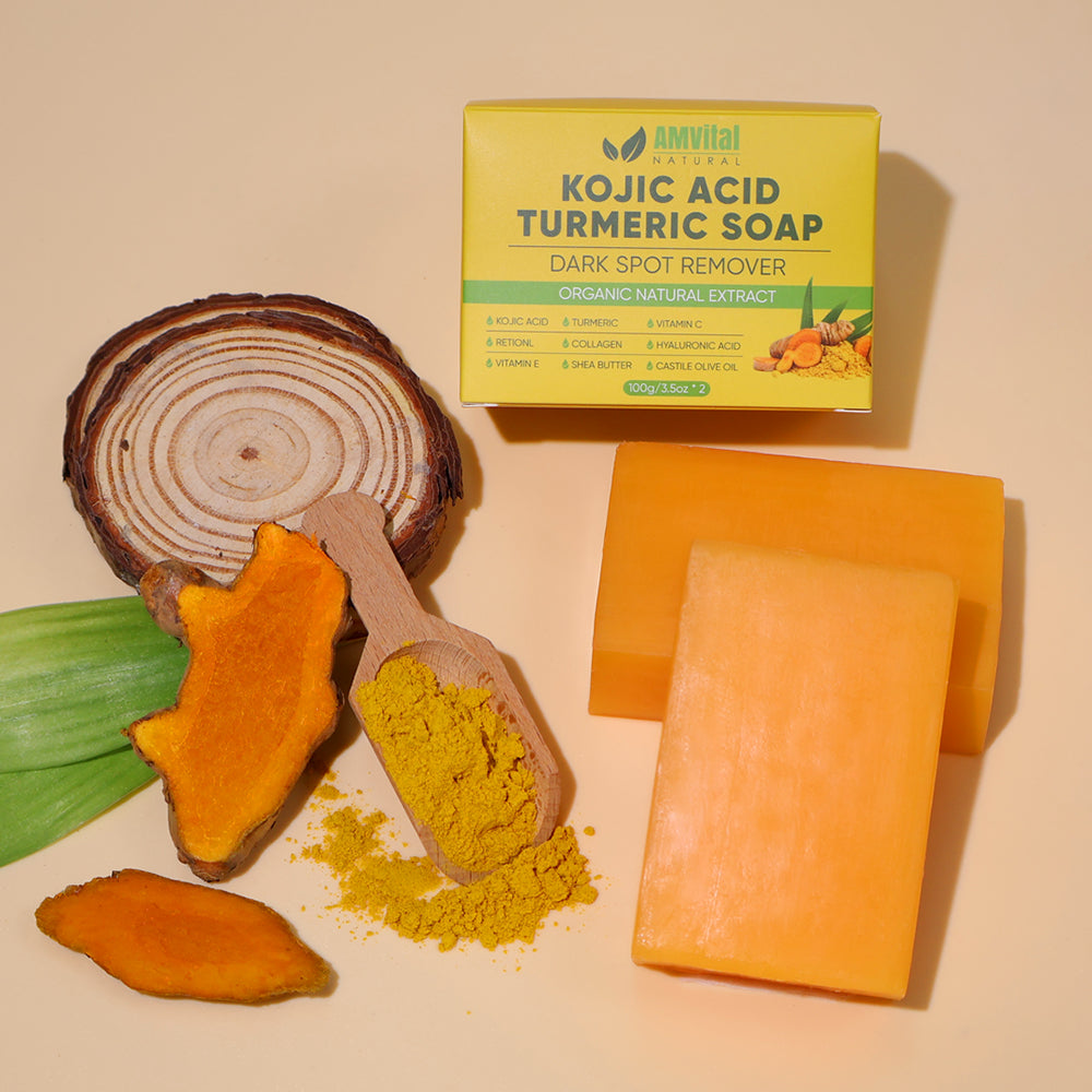 Turmeric Kojic Acid Soap (2-pack) – With Vitamin C, Retinol, Collagen & Shea Butter