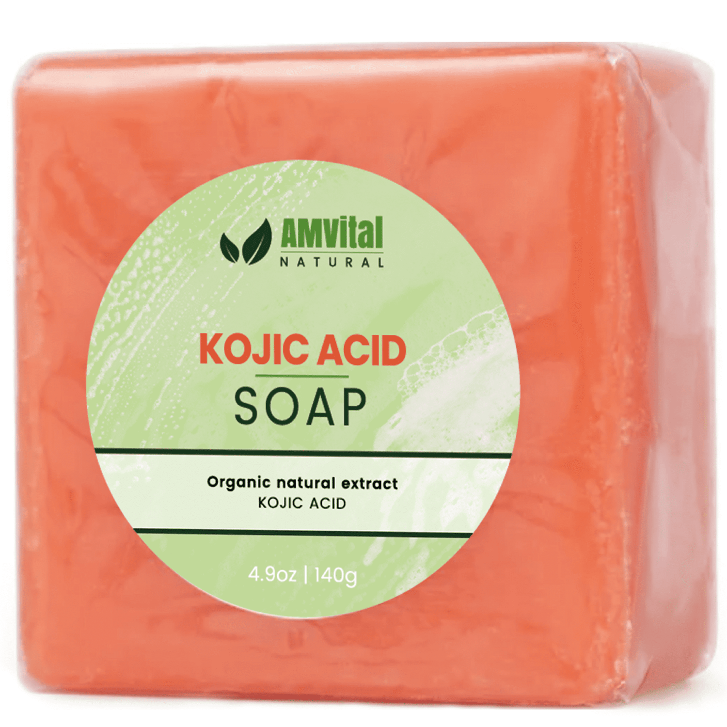 AMVital Kojic Acid Brightening Soap Bar – Deep Cleansing & Moisturizing for Face & Body – Evens Skin Tone & Promotes Smooth, Radiant Skin (140g)