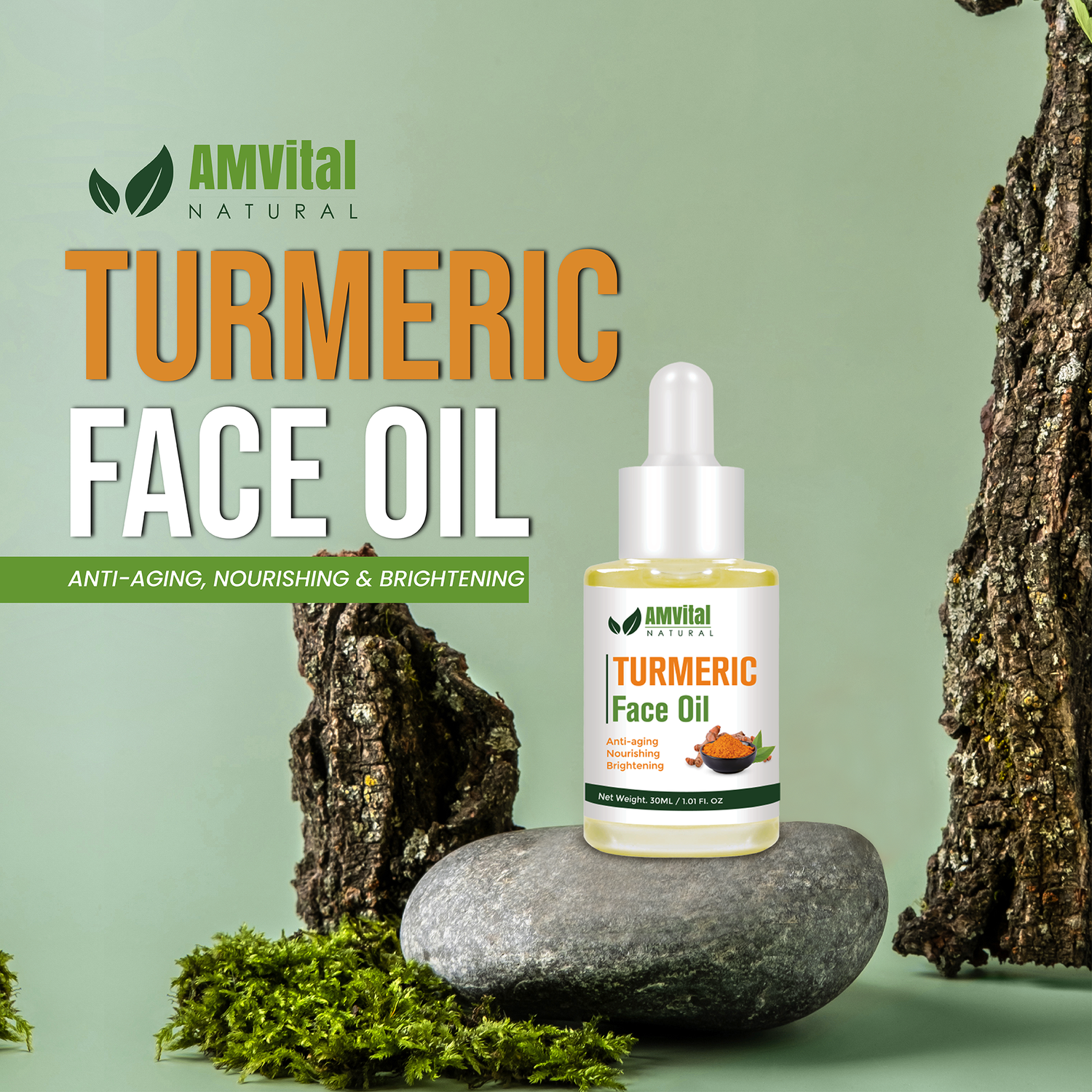 Turmeric Oil for Face & Body - Skin Brightening Oil for Dark Spots & Scars