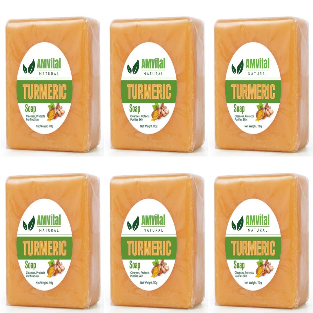 Turmeric Soap Bar (6-pack) – All-Natural Skin Care for Face & Body (3.88oz)