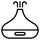 Simplified icon of a vase with two small branches on a white background