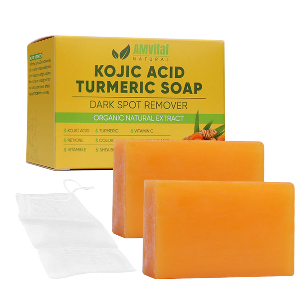 Turmeric Kojic Acid Soap (2-pack) – With Vitamin C, Retinol, Collagen & Shea Butter